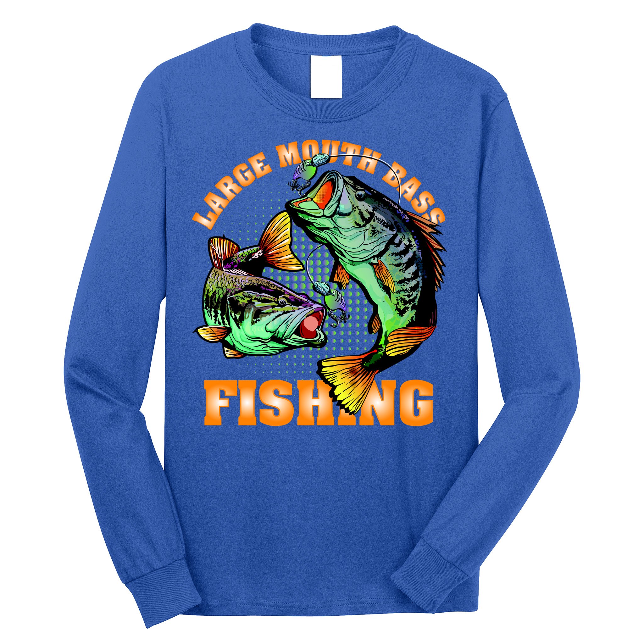 Large Mouth Bass In Action Fishing Long Sleeve Shirt