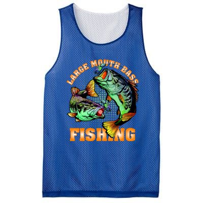 Large Mouth Bass In Action Fishing Mesh Reversible Basketball Jersey Tank