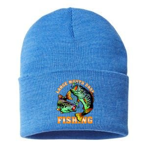 Large Mouth Bass In Action Fishing Sustainable Knit Beanie