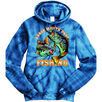 Large Mouth Bass In Action Fishing Tie Dye Hoodie