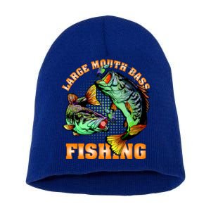 Large Mouth Bass In Action Fishing Short Acrylic Beanie