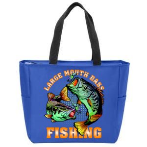 Large Mouth Bass In Action Fishing Zip Tote Bag