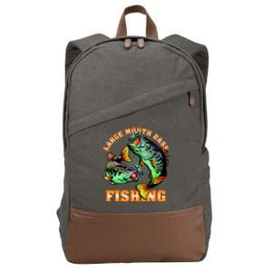 Large Mouth Bass In Action Fishing Cotton Canvas Backpack