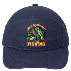 Large Mouth Bass In Action Fishing 7-Panel Snapback Hat