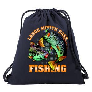 Large Mouth Bass In Action Fishing Drawstring Bag