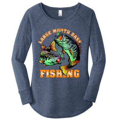 Large Mouth Bass In Action Fishing Women's Perfect Tri Tunic Long Sleeve Shirt