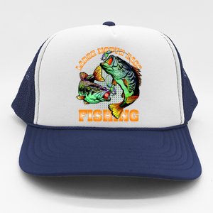 Large Mouth Bass In Action Fishing Trucker Hat