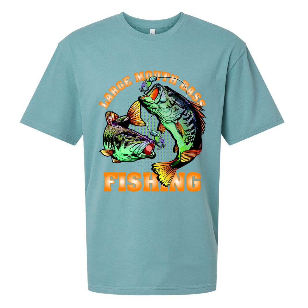 Large Mouth Bass In Action Fishing Sueded Cloud Jersey T-Shirt