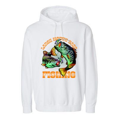 Large Mouth Bass In Action Fishing Garment-Dyed Fleece Hoodie