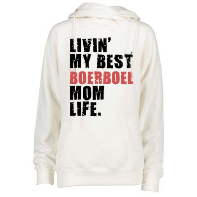 Livin My Best Boerboel Mom Life Adc014d Funny Gift Womens Funnel Neck Pullover Hood