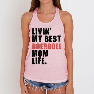 Livin My Best Boerboel Mom Life Adc014d Funny Gift Women's Knotted Racerback Tank