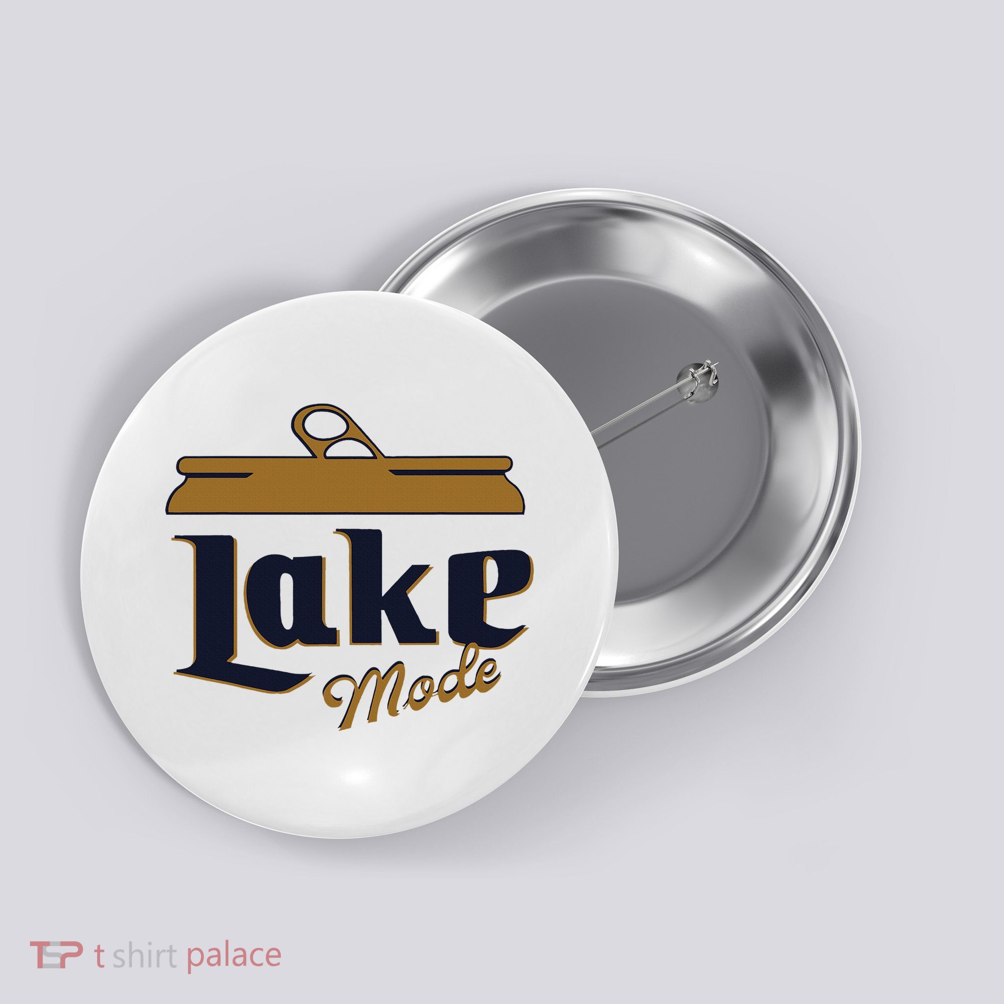 Lake Mode Beer Can Funny Beer Drinking Button