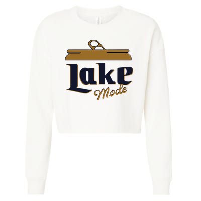Lake Mode Beer Can Funny Beer Drinking Cropped Pullover Crew