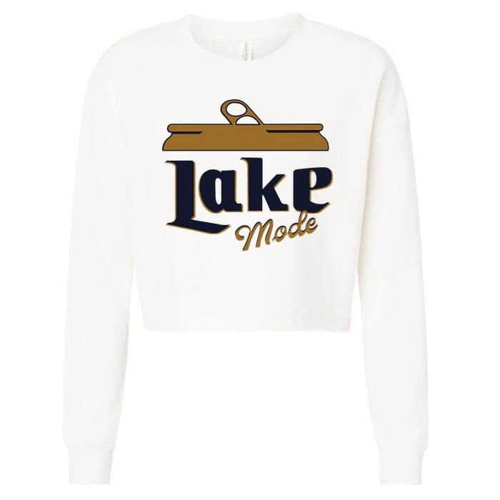 Lake Mode Beer Can Funny Beer Drinking Cropped Pullover Crew