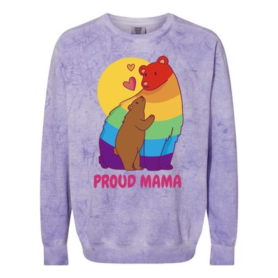 Lesbian Mama Bear Gift Lgbtq Proud Lgbtq Mom Gift Colorblast Crewneck Sweatshirt