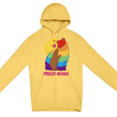 Lesbian Mama Bear Gift Lgbtq Proud Lgbtq Mom Gift Premium Pullover Hoodie