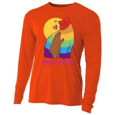 Lesbian Mama Bear Gift Lgbtq Proud Lgbtq Mom Gift Cooling Performance Long Sleeve Crew