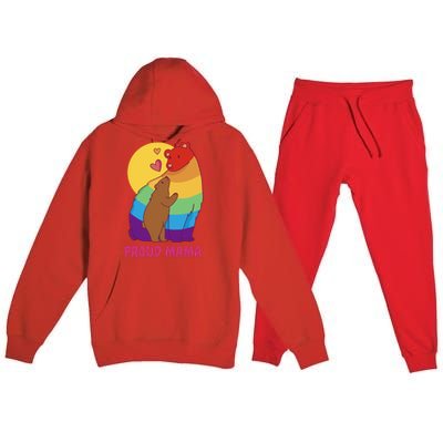 Lesbian Mama Bear Gift Lgbtq Proud Lgbtq Mom Gift Premium Hooded Sweatsuit Set