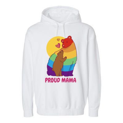 Lesbian Mama Bear Gift Lgbtq Proud Lgbtq Mom Gift Garment-Dyed Fleece Hoodie