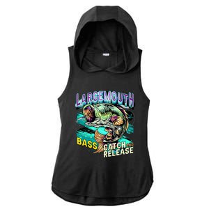 Large Mouth Bass Ladies PosiCharge Tri-Blend Wicking Draft Hoodie Tank