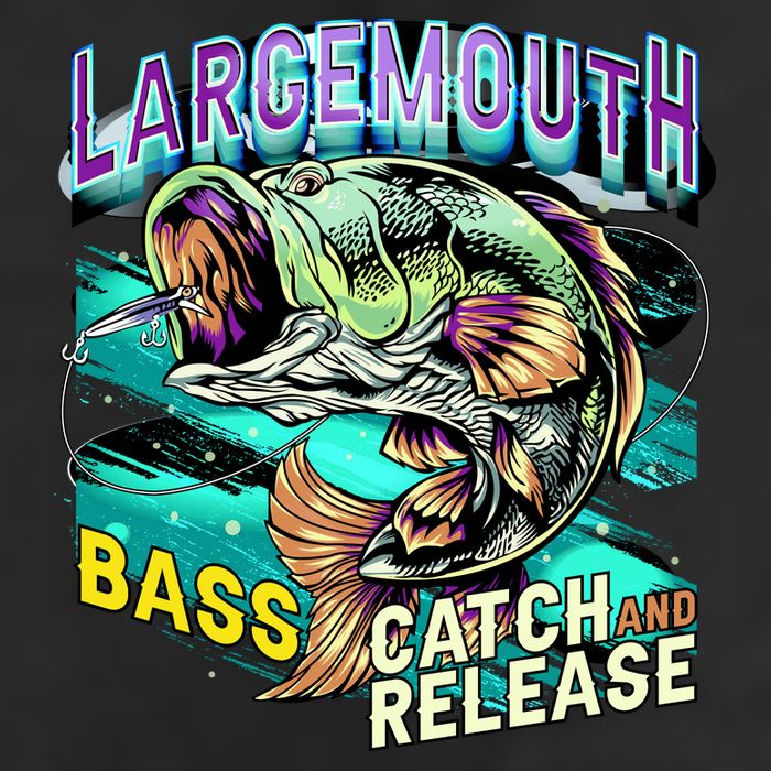 Large Mouth Bass 7 Panel Mesh Trucker Snapback Hat
