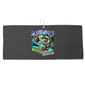 Large Mouth Bass Large Microfiber Waffle Golf Towel