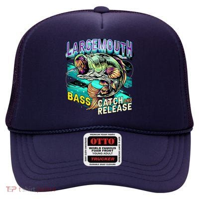 Large Mouth Bass High Crown Mesh Back Trucker Hat