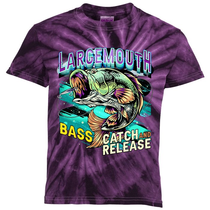 Large Mouth Bass Kids Tie-Dye T-Shirt