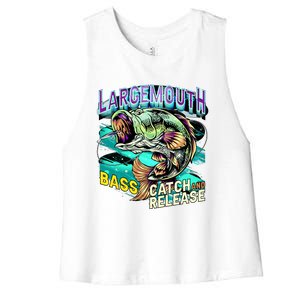 Large Mouth Bass Women's Racerback Cropped Tank