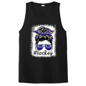 Leopard Messy Bun Mom MotherS Day Hockey Mommy Great Gift PosiCharge Competitor Tank