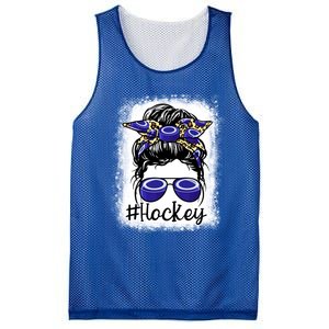 Leopard Messy Bun Mom MotherS Day Hockey Mommy Great Gift Mesh Reversible Basketball Jersey Tank