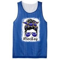 Leopard Messy Bun Mom MotherS Day Hockey Mommy Great Gift Mesh Reversible Basketball Jersey Tank