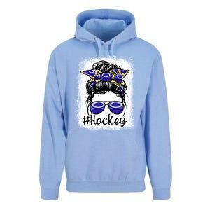 Leopard Messy Bun Mom MotherS Day Hockey Mommy Great Gift Unisex Surf Hoodie