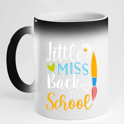 Little Miss Back To School Happy First Day School Gift 11oz Black Color Changing Mug