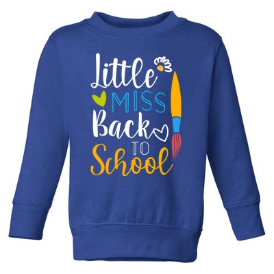 Little Miss Back To School Happy First Day School Gift Toddler Sweatshirt