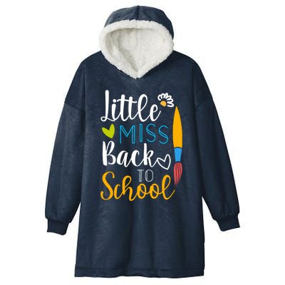 Little Miss Back To School Happy First Day School Gift Hooded Wearable Blanket