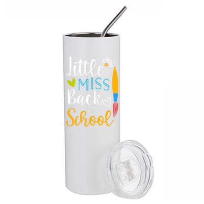 Little Miss Back To School Happy First Day School Gift Stainless Steel Tumbler