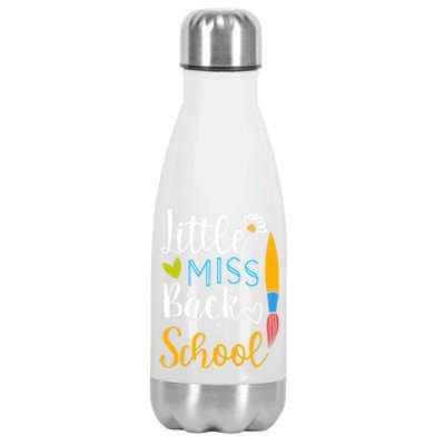 Little Miss Back To School Happy First Day School Gift Stainless Steel Insulated Water Bottle