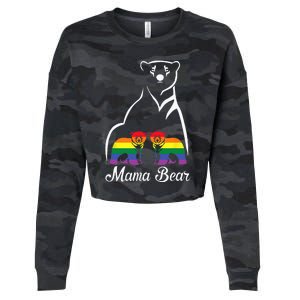 LGBT Mama Bear Pride Mom Rainbow Cropped Pullover Crew