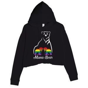 LGBT Mama Bear Pride Mom Rainbow Crop Fleece Hoodie