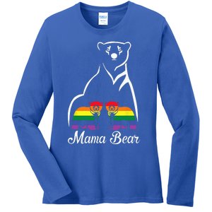 LGBT Mama Bear Pride Mom Rainbow Ladies Long Sleeve Shirt