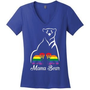 LGBT Mama Bear Pride Mom Rainbow Women's V-Neck T-Shirt