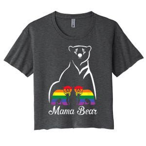 LGBT Mama Bear Pride Mom Rainbow Women's Crop Top Tee