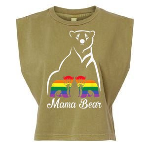 LGBT Mama Bear Pride Mom Rainbow Garment-Dyed Women's Muscle Tee