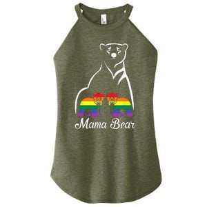 LGBT Mama Bear Pride Mom Rainbow Women's Perfect Tri Rocker Tank