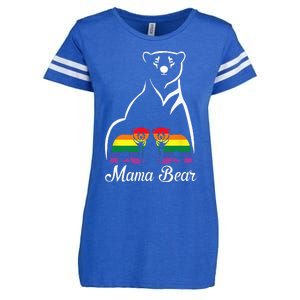 LGBT Mama Bear Pride Mom Rainbow Enza Ladies Jersey Football T-Shirt