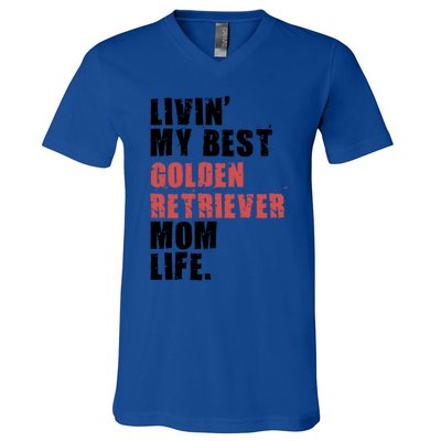 Livin My Best Golden Retriever Mom Life Adc103d Gift V-Neck T-Shirt