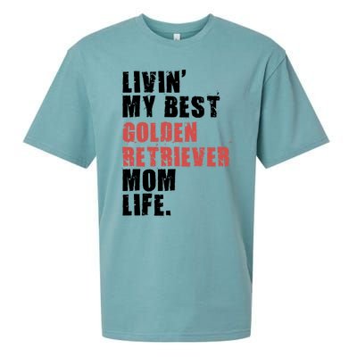 Livin My Best Golden Retriever Mom Life Adc103d Gift Sueded Cloud Jersey T-Shirt