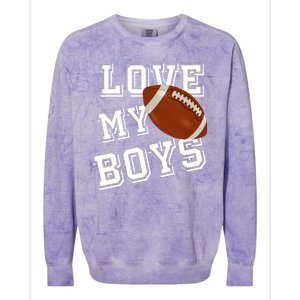 Love My Boys Cute Football Colorblast Crewneck Sweatshirt