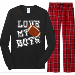 Love My Boys Cute Football Long Sleeve Pajama Set